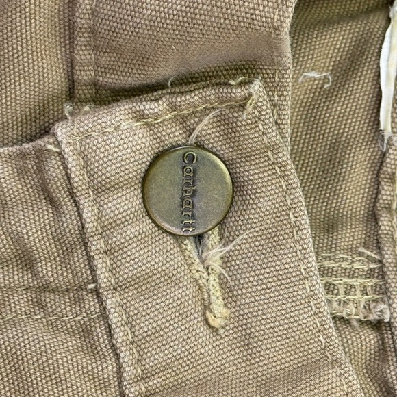 Carhartt Men's Canvas Cargo Work Pants Khaki Utility Pocket Relaxed Fit 35x32 - Picture 4 of 8